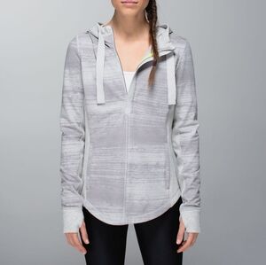 🎆Lululemon Post Sweat Pullover in Righteous Stripe Silver Spoon / Heathered